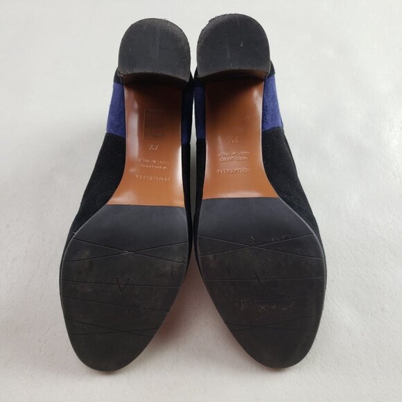 Aquatalia Vale Stretch Ankle Boot Womens 7.5 Black Suede Heeled Pull On Italy - Picture 11 of 15